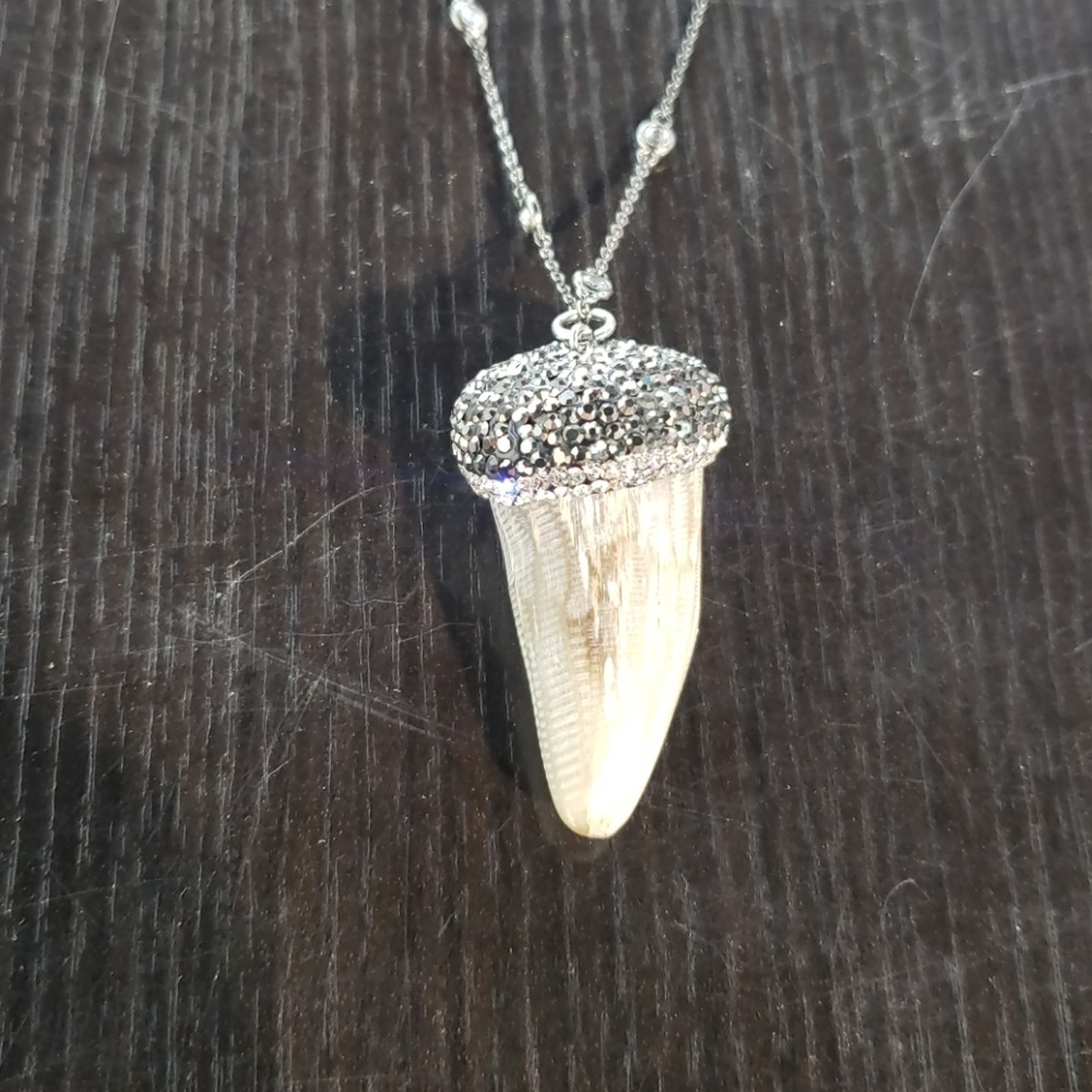 Horn cz by the yard necklace
